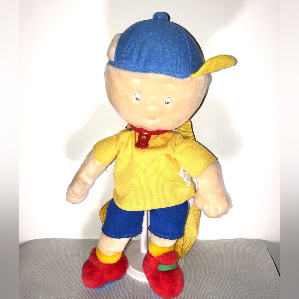 Vintage Caillou Back pack toy 15" Doll Plush 2000 Y2K Cinar
